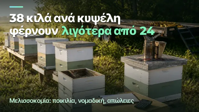 Μελισσοκομία: 38 κιλά ανά κυψέλη φέρνουν λιγότερα από 24