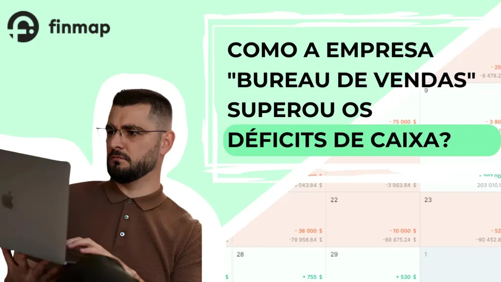 Como a empresa “Bureau de Vendas” superou os déficits de caixa?