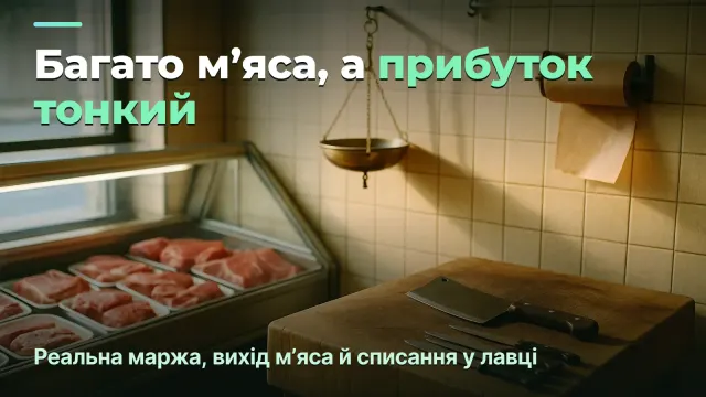 Мʼясна лавка: реальна маржа, вихід мʼяса й списання