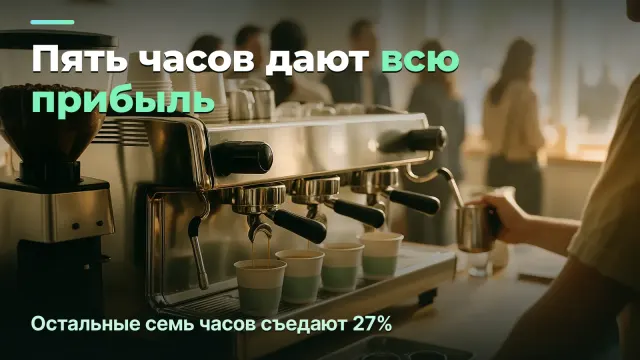 Кофейня: пять часов из двенадцати дают всю прибыль