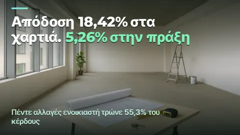 Απόδοση 18,42% στα χαρτιά, 5,26% στην πράξη
