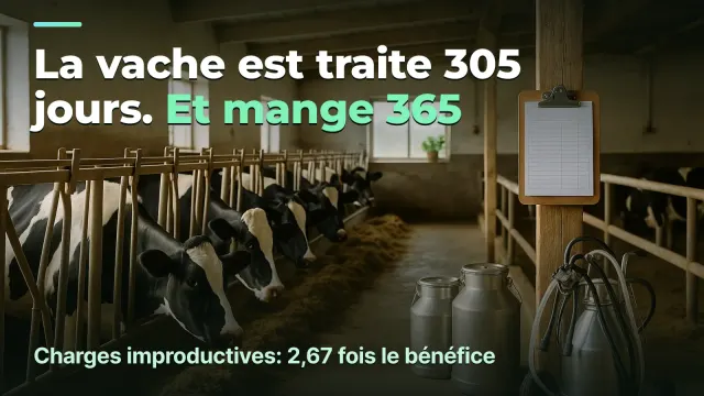 Ferme laitière : la vache est traite 305 jours, mange 365
