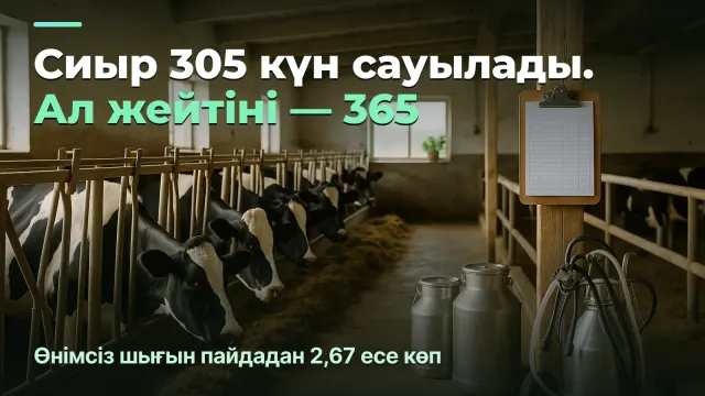 Сиыр 305 күн сауылады, ал 365 күн жем жейді