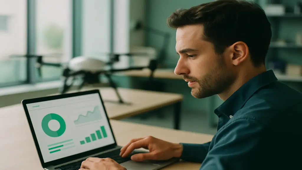 A founder reviewing the whole financial picture on a laptop