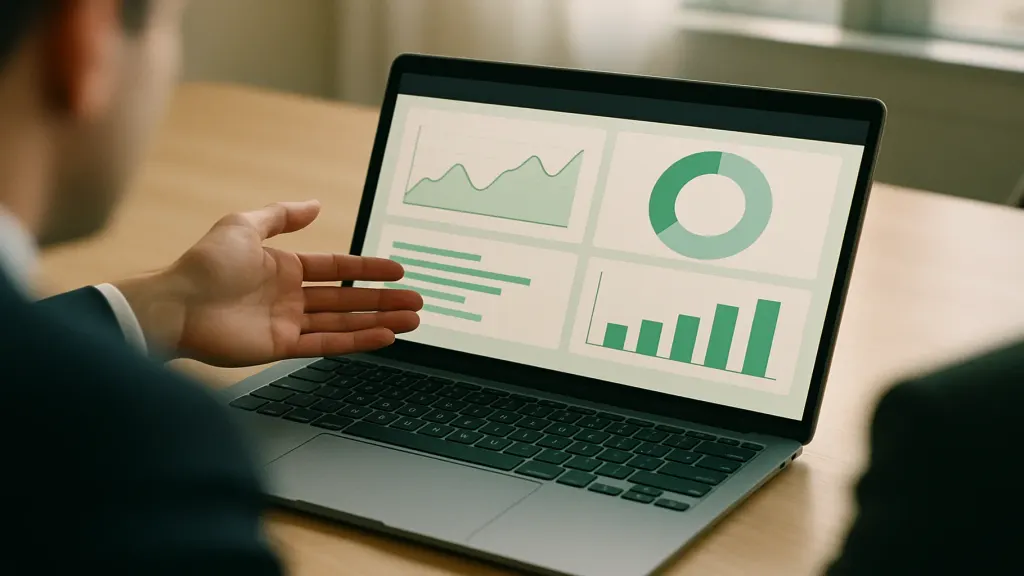 Clear financial numbers shown to investors on a dashboard