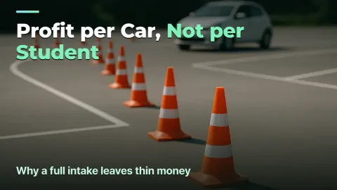 Auto-école : le bénéfice par moniteur et par voiture, pas par élève