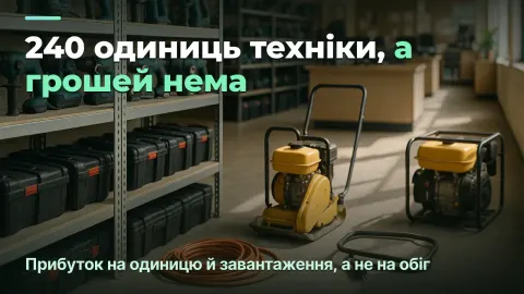 Прокат інструменту й техніки: прибуток на одиницю та реальне завантаження