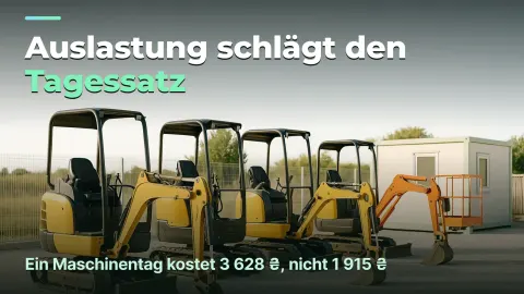 Maschinenverleih: warum Auslastung den Tagessatz schlägt