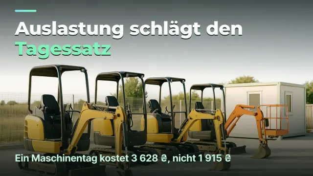 Maschinenverleih: warum Auslastung den Tagessatz schlägt