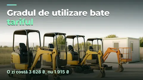 Închirieri utilaje: de ce gradul de utilizare bate tariful