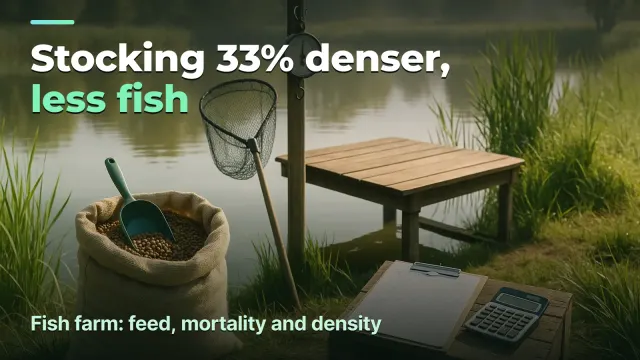 Fish farm: denser stocking, less fish
