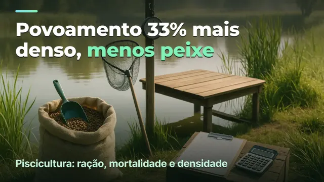 Piscicultura: povoou mais denso, menos peixe