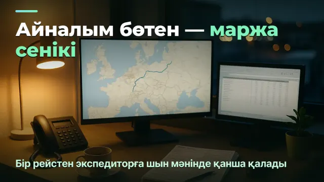 Жүк экспедициясы: айналым емес, рейстен түсетін пайда