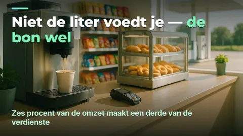 Tankstation: je verdient aan de bon in de shop, niet aan de liter