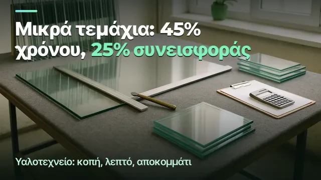 Υαλοτεχνείο: τα μικρά τεμάχια τρώνε 45% του χρόνου