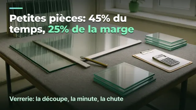 Atelier de verrerie : les petites pièces et 45% du temps