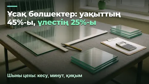 Шыны цехы: ұсақ бөлшектер уақыттың 45%-ын жейді