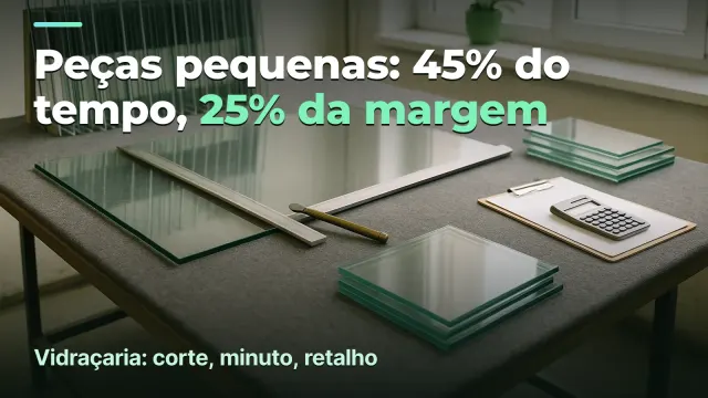 Vidraçaria: peças pequenas comem 45% do tempo