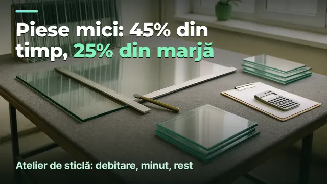 Atelier de sticlă: piesele mici iau 45% din timp
