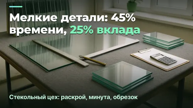 Стекольный цех: мелкие детали съедают 45% времени