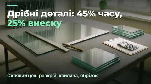 Скляний цех: дрібні деталі з'їдають 45% часу