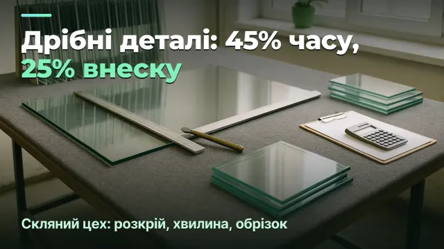 Скляний цех: дрібні деталі з'їдають 45% часу