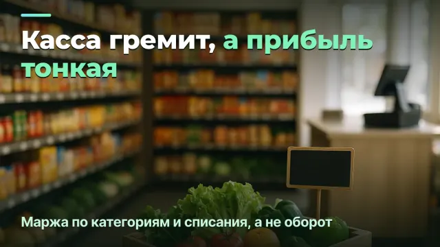 Продуктовый магазин: прибыль по категориям и списания, а не оборот