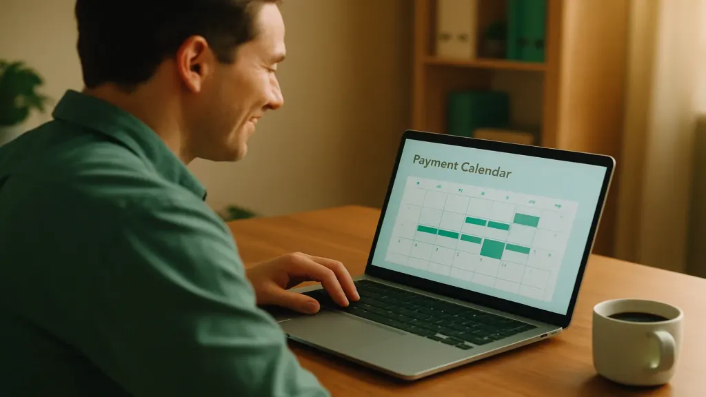 An owner planning tax payments in a payment calendar