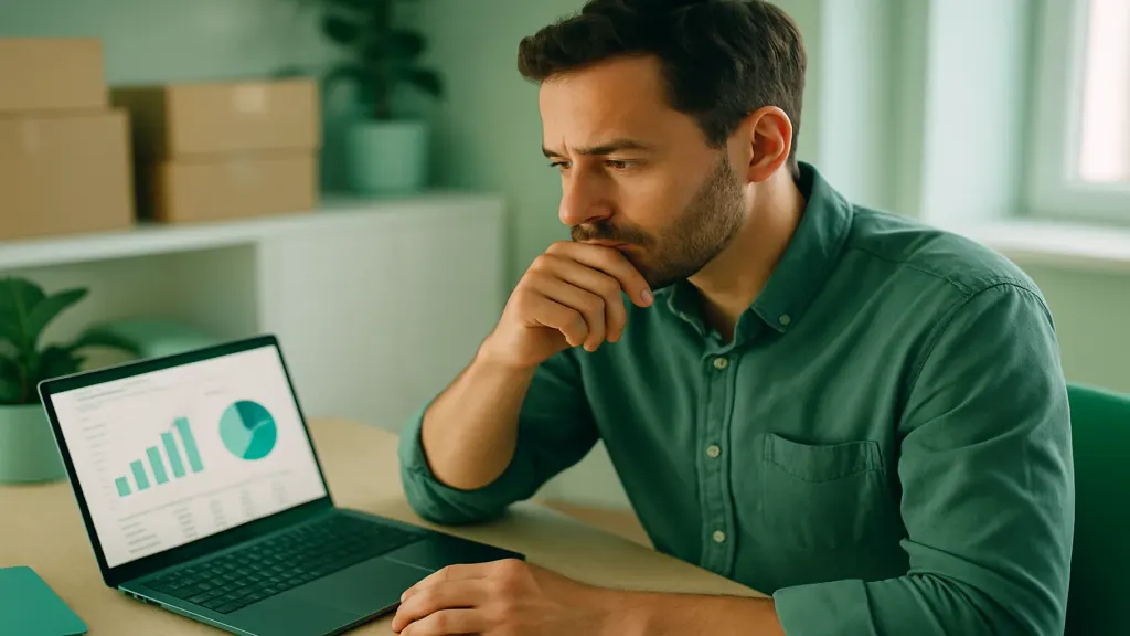 An owner reviewing product margins before setting a price