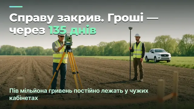 Геодезія: результат справи й сто тридцять п'ять днів очікування