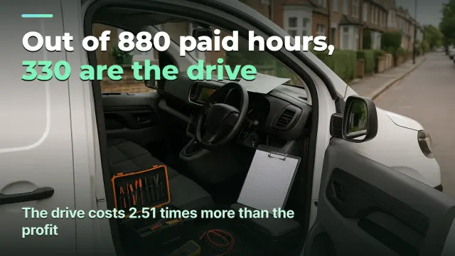 Mobile repair: a technician drives 37.5% of the shift