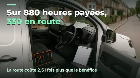 Dépannage à domicile : 37,5% de la vacation en route