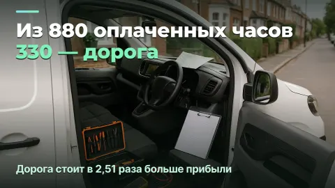 Выездной сервис: 37,5% смены мастер в дороге