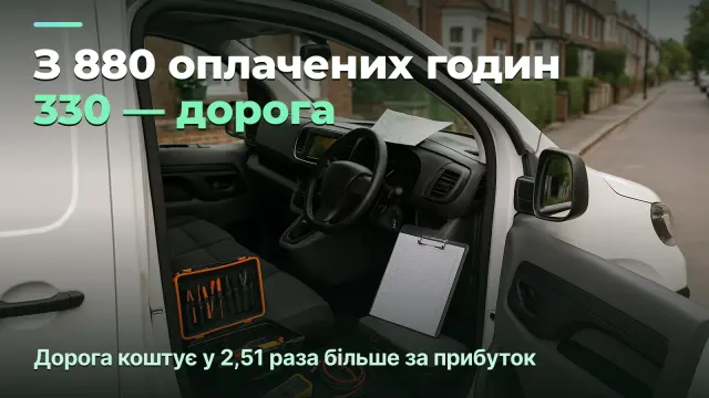 Виїзний сервіс: 37,5% зміни майстер у дорозі
