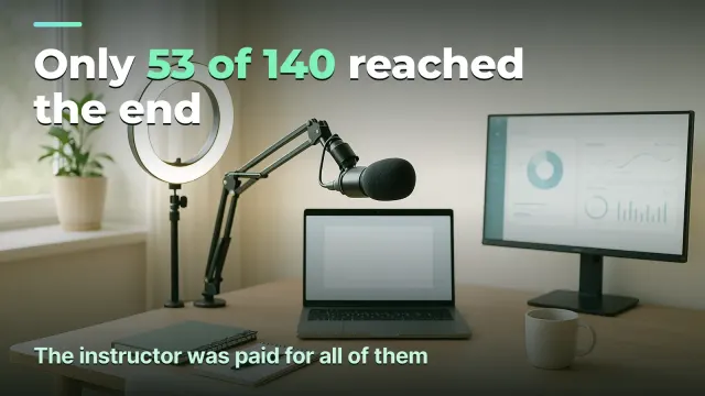 Course completion as a financial metric for an online school