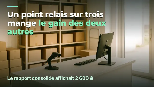 Trois points relais : l'un mange ce que gagnent les deux autres
