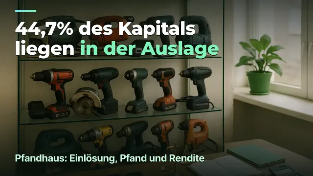 Pfandhaus: 44,7% des Kapitals in der Auslage