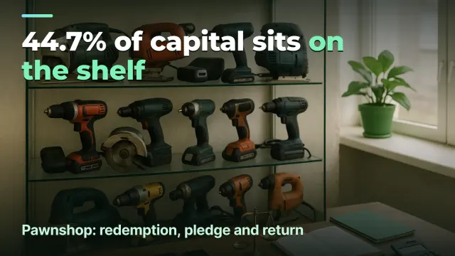 Pawnshop: 44.7% of capital sits on the shelf