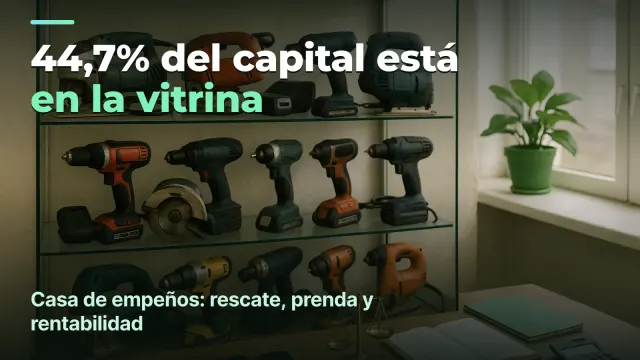 Casa de empeños: 44,7% del capital en la vitrina