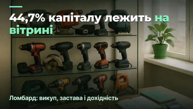 Ломбард: 44,7% капіталу лежить на вітрині