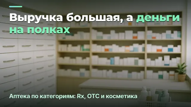 Аптека: прибыль по категориям — Rx, OTC и косметика
