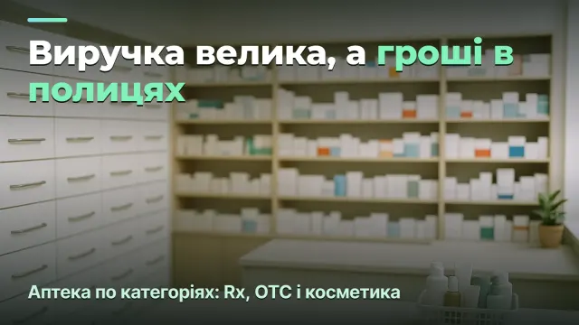 Аптека: прибуток по категоріях — Rx, OTC і косметика