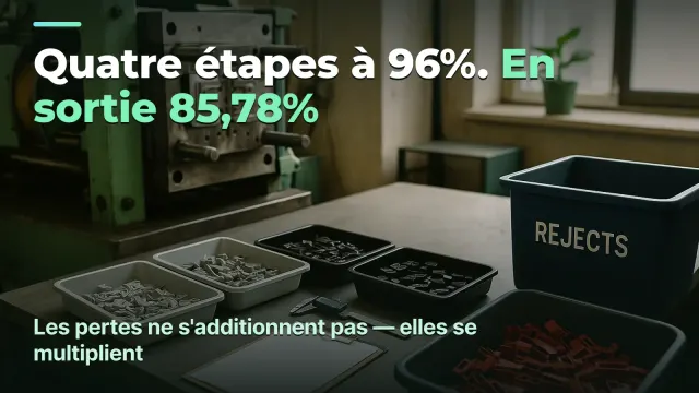 Quatre étapes à 96% donnent un rendement de 85,78%
