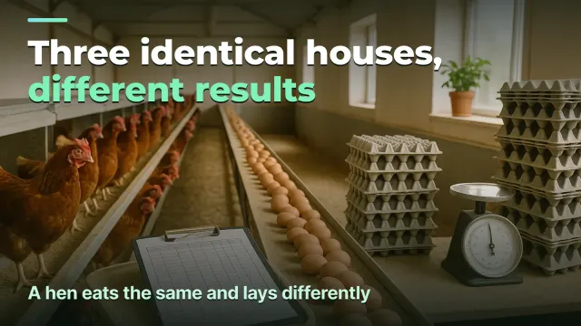 Poultry farm: three identical houses, different results