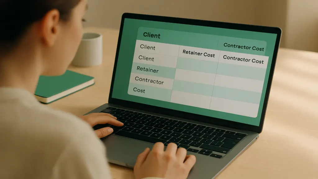Assigning each retainer and contractor cost to a specific client