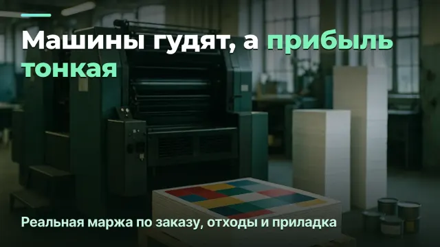 Почему в типографии очередь заказов, а прибыль тонкая: реальная маржа по заказу, отходы и приладка