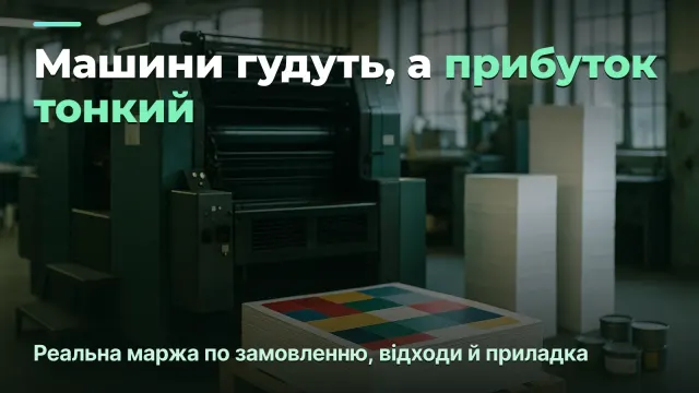 Чому в друкарні черга замовлень, а прибуток тонкий: реальна маржа по замовленню, відходи й приладка