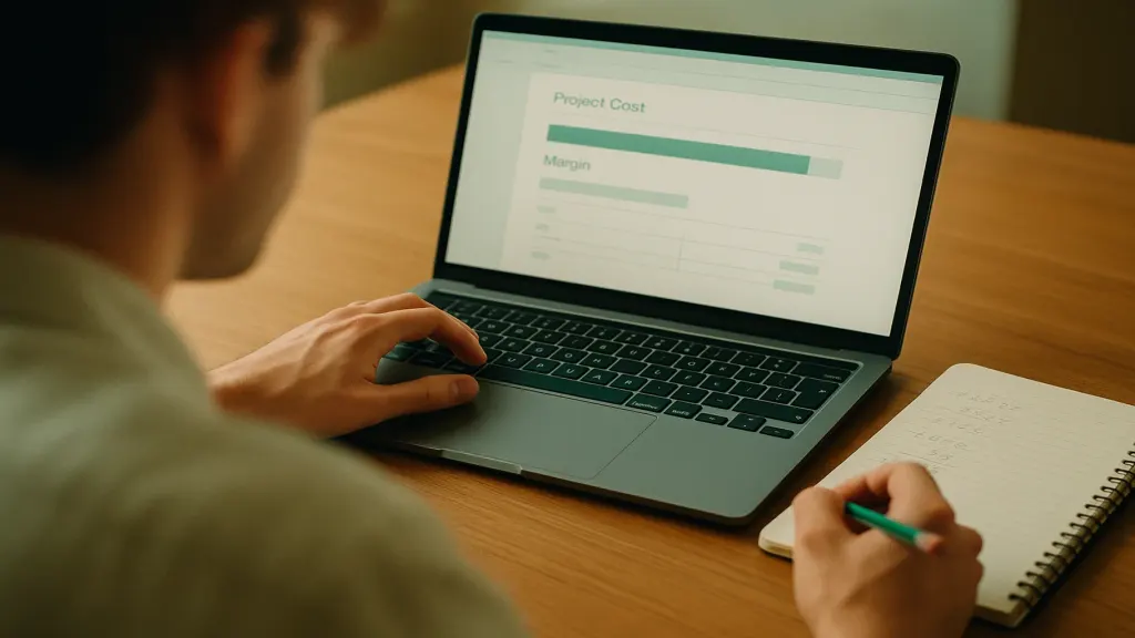 Pricing a project from real cost in hours, with margin on top