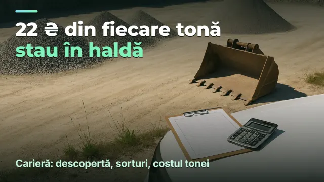 Carieră: 22 ₴ din fiecare tonă stau în haldă