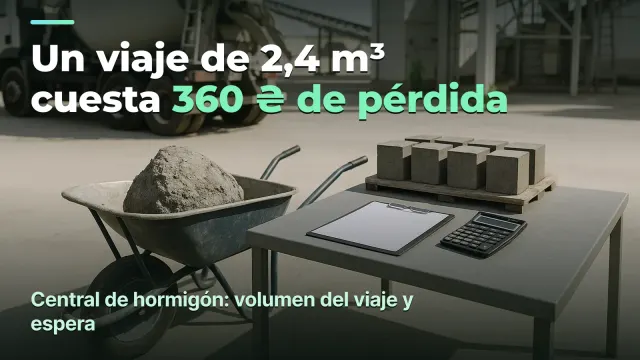 Hormigón: un viaje de 2,4 m³ da pérdida